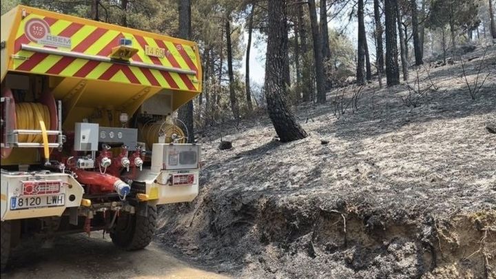 Terreno calcinado en el incendio de Collado Mediano / EUROPA PRESS
