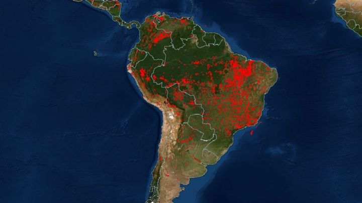 Incendios en Sudamérica / NASA
