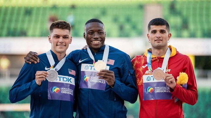 Asier Martínez, medalla de bronce en la final de 110 m vallas de atletismo en el Mundial de atletismo de Eugene (Oregón, EEUU) / EUROPA PRESS
