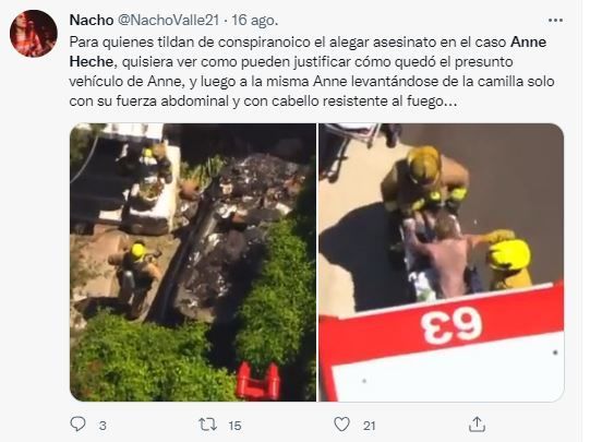 Tuit sobre la muerte de Anne Heche / TWITTER