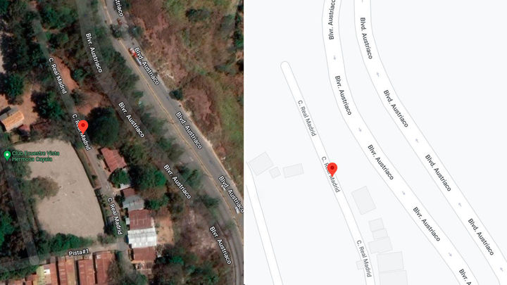 Calle Real Madrid en Ciudad de Guatemala / GOOGLE MAPS