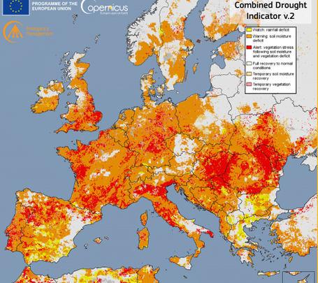Sequía en Europa, agosto 2022 / UE/COPERNICUS