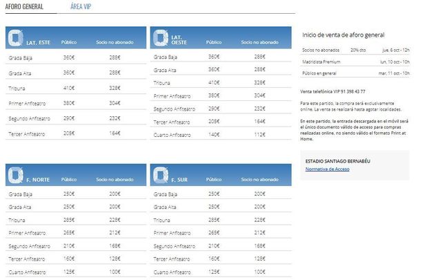 Entradas para el clásico / REAL MADRID