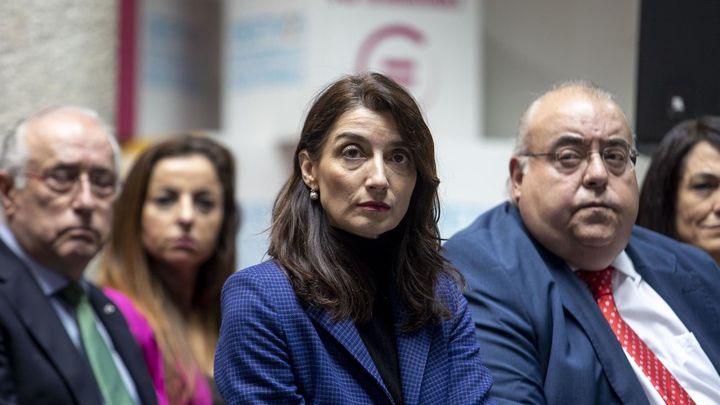 La ministra de Justicia, Pilar Llop (c), asiste a la presentación del proyecto de las Oficinas de Justicia en los municipios en Madrid / EFE