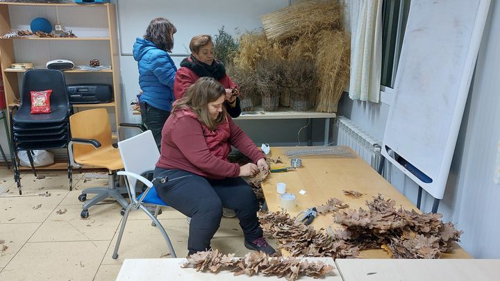 Voluntarios trabajando con las plantas secas / ASOC. MIRAFLORES VILLA FLORIDA