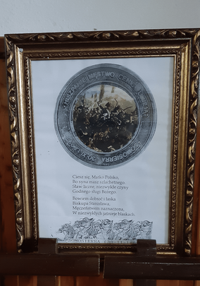 Cuadro con una recreación de la carga de la caballería polaca en Somosierra / P.O.