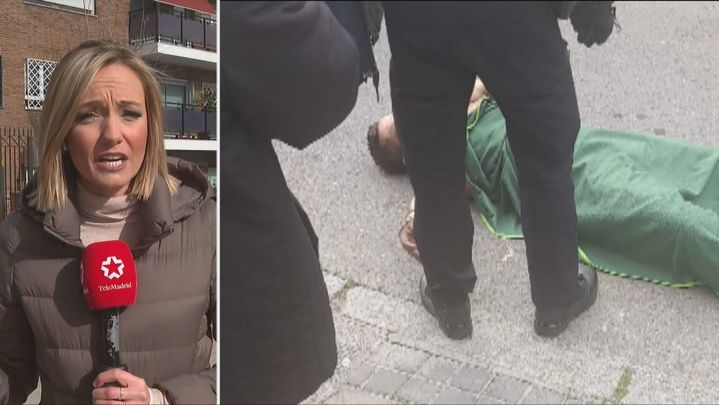 Imagen del hombre que se ha quemado a lo bonzo frente al Consultado de Marruecos / TELEMADRID