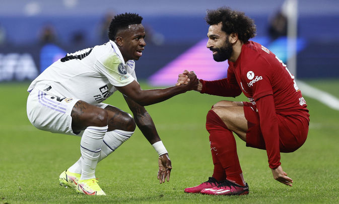 Vinicius y Salah, del liverpool / EFE