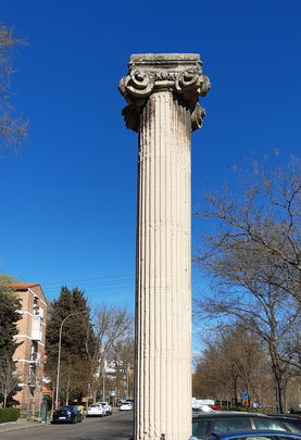 Columna de estilo jónico en la Calle Ribera del Manzanares / P.O.