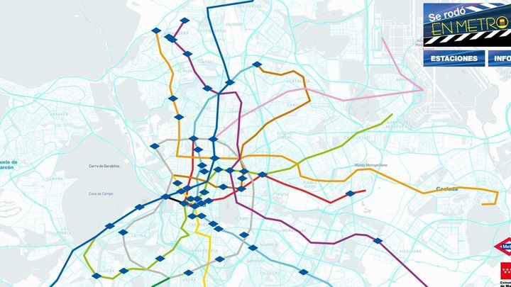Mapa de los rodajes en el metro de Madrid / CAM