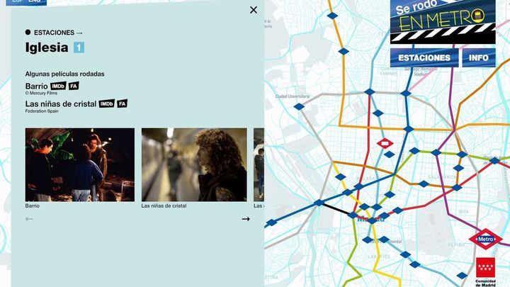 Mapa rodajes en el Metro de Madrid / CAM