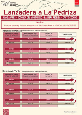 Horarios / AYUNTAMIENTO DE MANZANARES EL REAL