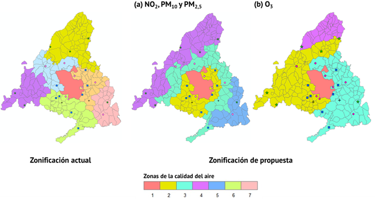 Zonas actuales y propuestas en el estudio / UPM