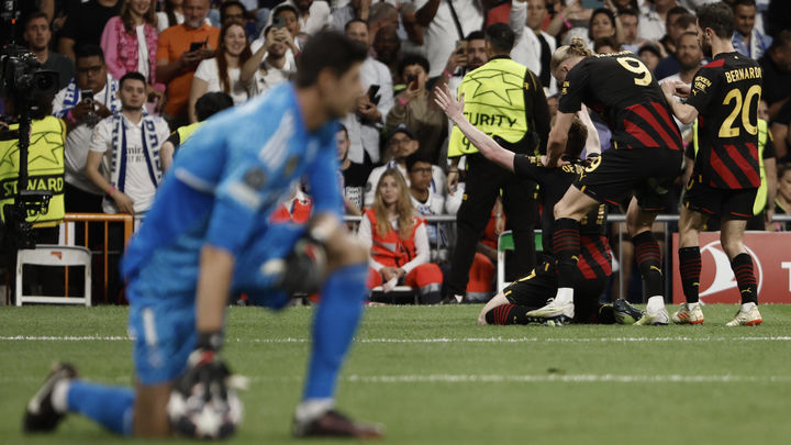 Courtois tras recibir el gol / EFE