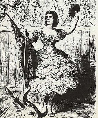 Gustavo Doré deja constancia de la popularidad de las toreras en su grabado de 1862 “Teresa Bolsi, “Torera andalouse” / G. DORÉ