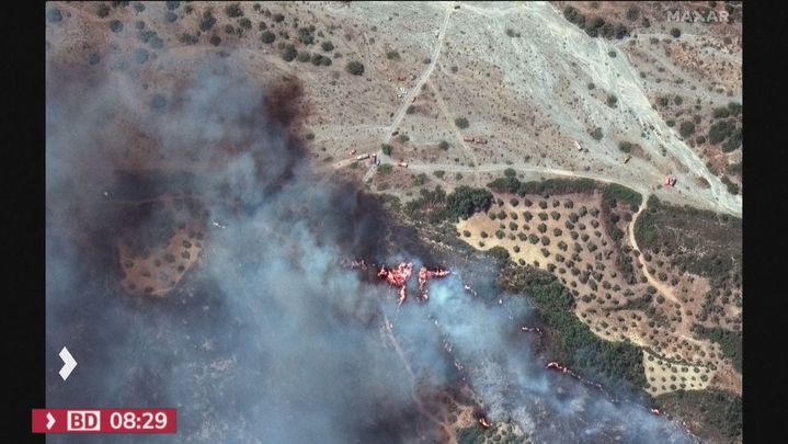 Imágenes de satélite de los incendios forestales de Grecia / TELEMADRID