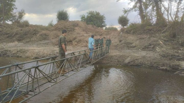Puente provisional en Aldea del Fresno / TELEMADRID