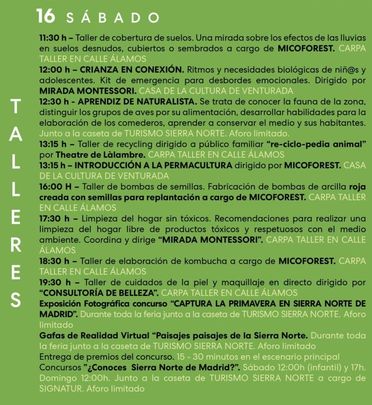 Programación Feria Sierra Norte de Venturada / AYTO VENTURADA