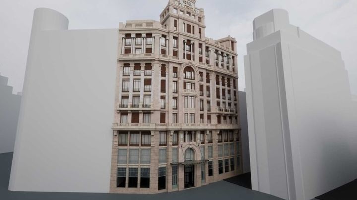 Espacio que ocupaba el Hotel Florida en la Plaza del Callao hasta 1965 / MCYP