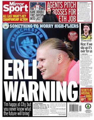 Portada de Haaland en Inglaterra / MIRROR SPORT