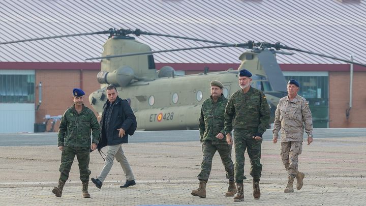 Felipe VI a su llegada a la Base 'Coronel Maté', en Colmenar Viejo / EUROPA PRESS