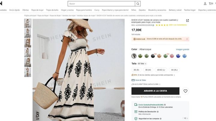 Vestido blanco vintage de Shein / REDACCIÓN