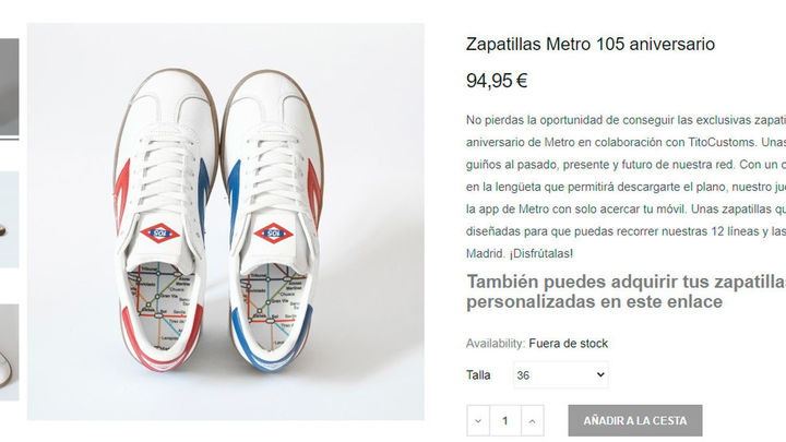 Edición limitada de zapatillas de Metro de Madrid por su 105 aniversario / Metro de Madrid