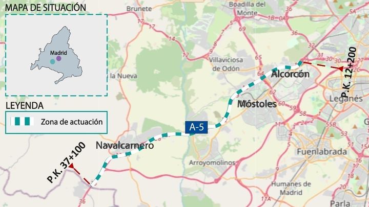 Proyecto para mitigar el ruido en la A-5 por Navalcarnero, Alcorcón y Móstoles / EUROPA PRESS
