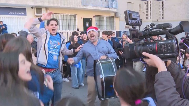 Ganadores del sorteo de Navidad celebra 'El Gordo' / TELEMADRID