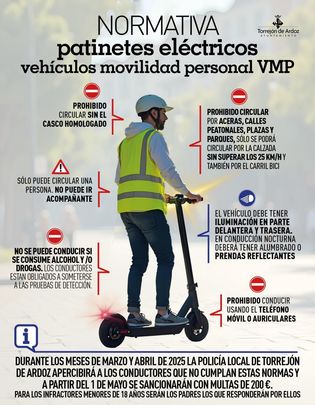 Normativa de patinetes eléctricos de Torrejón de Ardoz / AYTO TORREJÓN DE ARDOZ