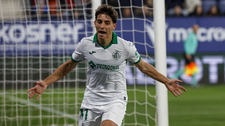 El centrocampista del Getafe Ramón Terrats celebra un gol / EFE