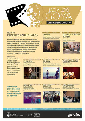 Cartel del ciclo 'Hacia los Goya. Un regreso de cine' / AYTO GETAFE