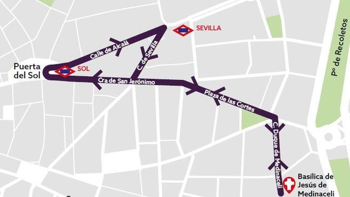 Recorrido Viernes Santo de la Procesión de Jesús de Medinaceli / Ayuntamiento de Madrid
