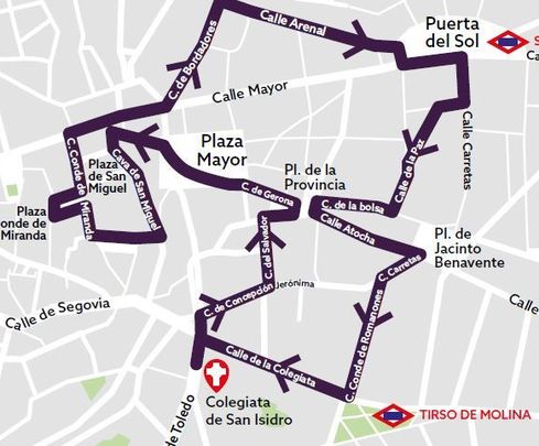 Recorrido Jueves Santo de la Procesión del Gran Poder / Ayuntamiento de Madrid
