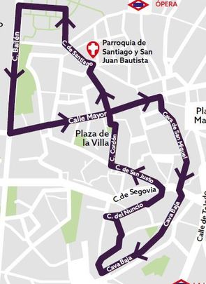 Recorrido Miércoles Santo Cristo de las Tres Caídas / Ayuntamiento de Madrid