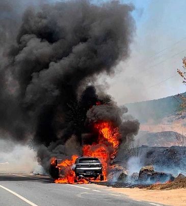 Imagen del coche que provocó el incendio / TELEMADRID