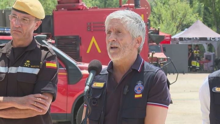 El ministro del Interior, Grande-Marlaska, en el puesto de mando de Navalcarnero / TELEMADRID